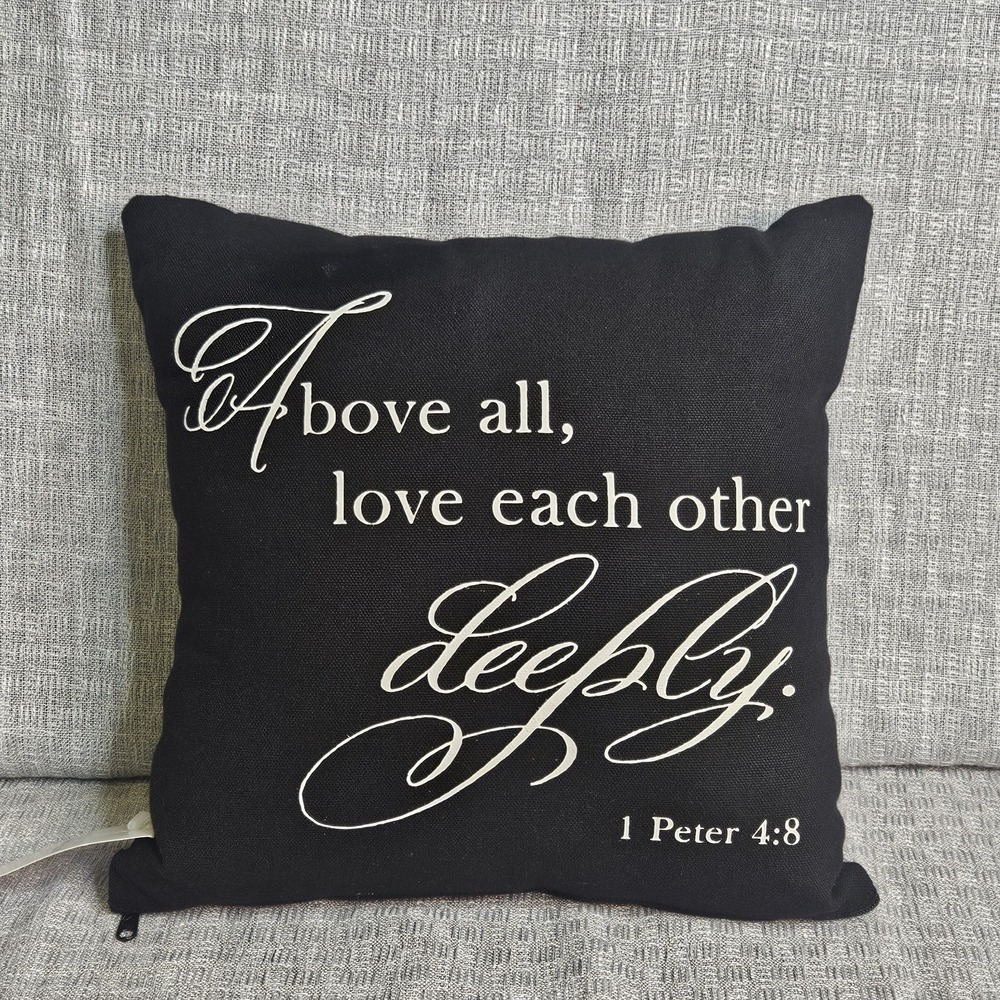 Dickson 12×12 MR. & Mrs. Pillow with 1st Peter 4:8 Bible Verse. Black White NWT - Picture 2 of 2